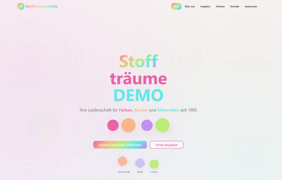Vorschau Service Landing Page